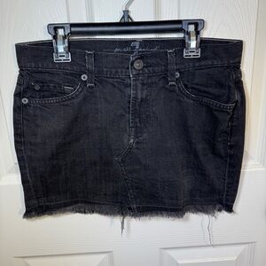 7 For All Mankind Y2K Aesthetic Black Mini Skirt